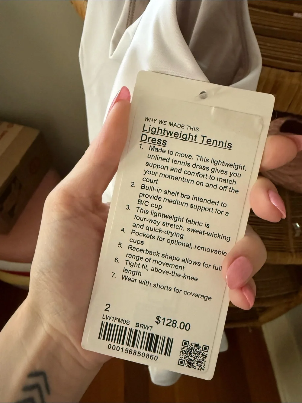BNWT lululemon White Lightweight Tennis Dress